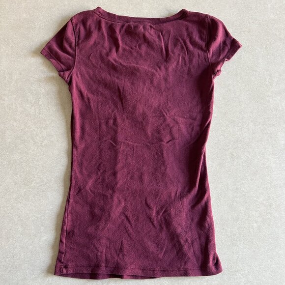 Aeropostale Stretch Ruffle Scoop Neck Henley Tee ALT ASO Elena Gilbert - Picture 3 of 5